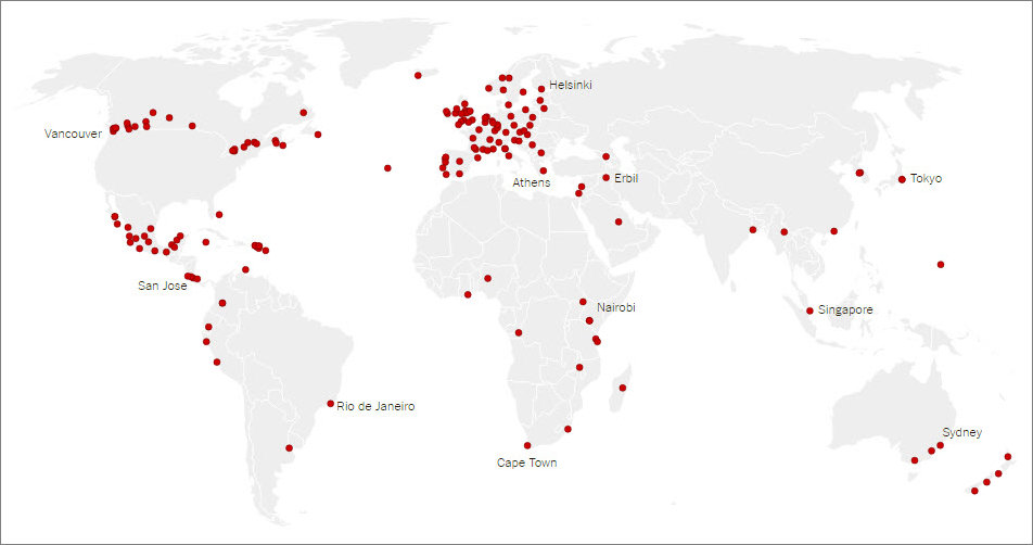 Tüntetések világszerte (A New York Times térképe)