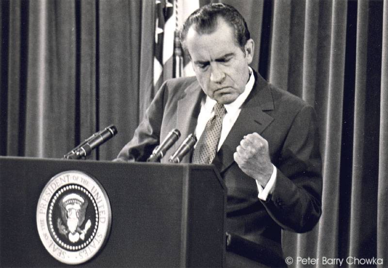 Richard Nixon egy évig fogadkozott, hogy nem mond le -- aztán mégis lemondott (Fotó: Peter Barry Chowka)