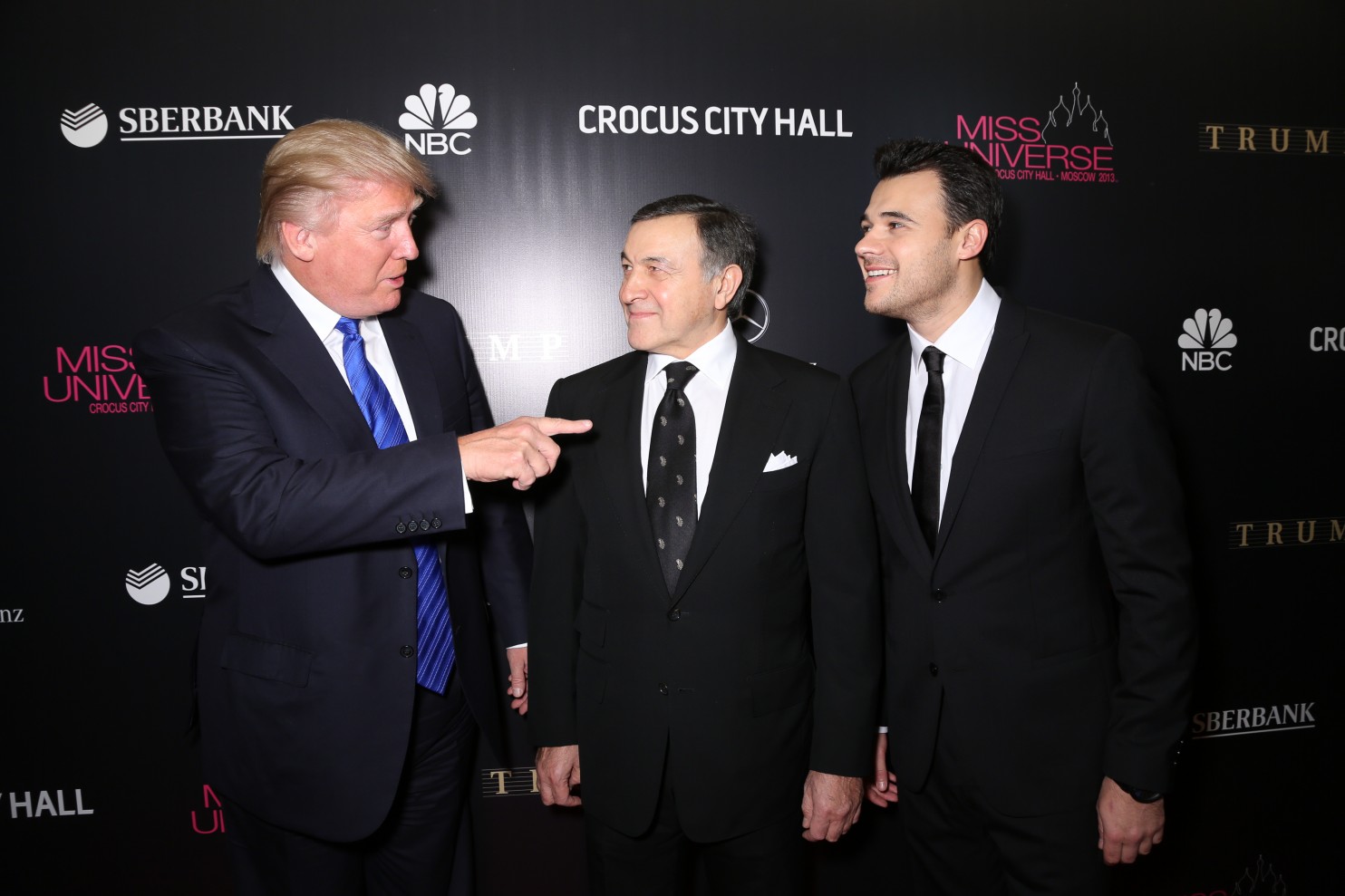 Donald Trump, valamint Arasz és Emin Agalarov (Fotó: Victor Boyko, Getty Images)