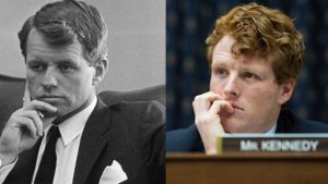Több, mint hasonlóság: az 1968-ban meggyilkolt elnökjelölt, Robert Kennedy és unokája, Joe Kennedy, aki unokanagybátyjára, a néhai Edward Kennedy szenátorra is hasonlít.
