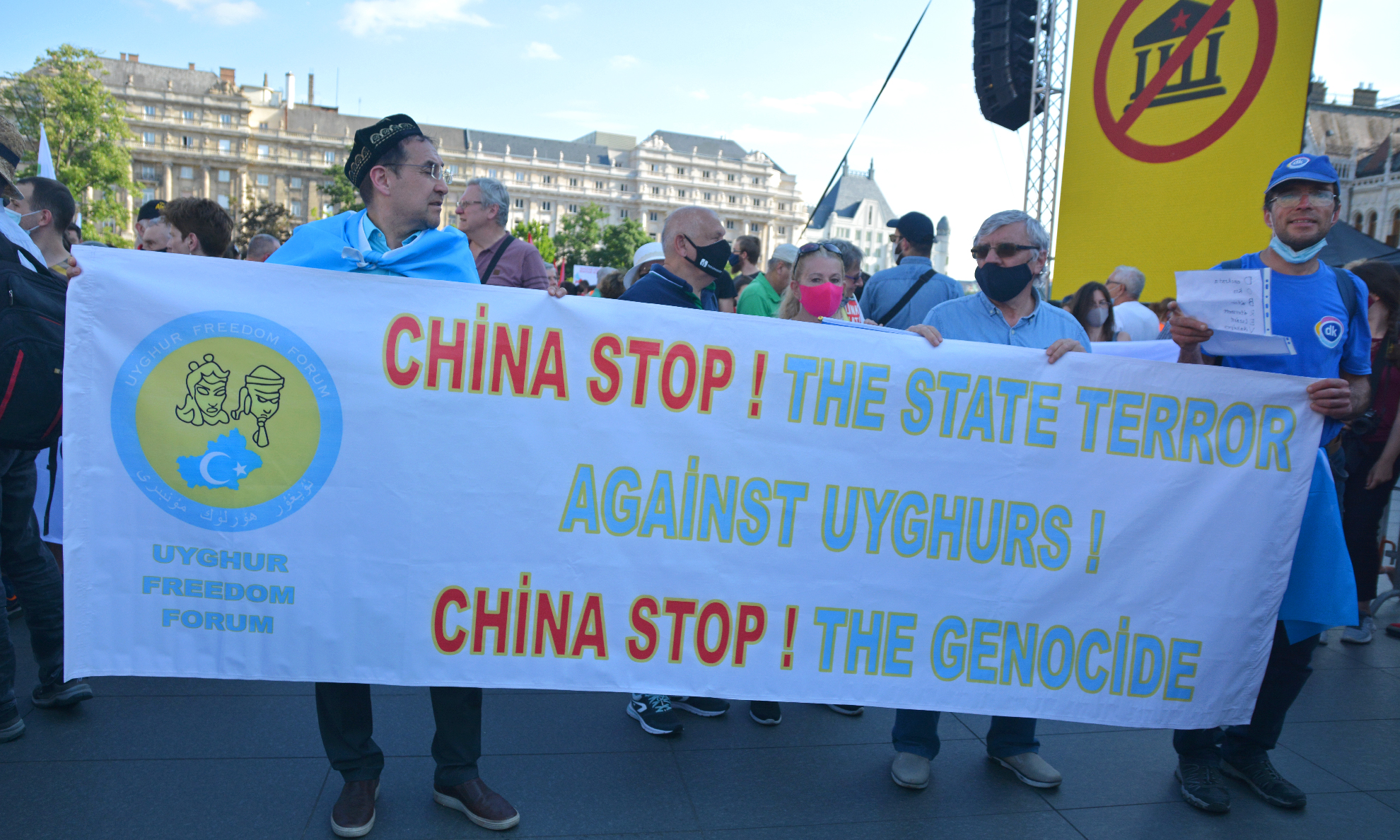 Az ujgur szabadságért is kiállt a tömeg (Fotó: Szappanos Veronika/SZMSZ)